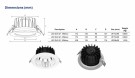 LED Downlight 18W 17,2 cm. 2000 Lumen. RA>80  5 års Garanti. thumbnail